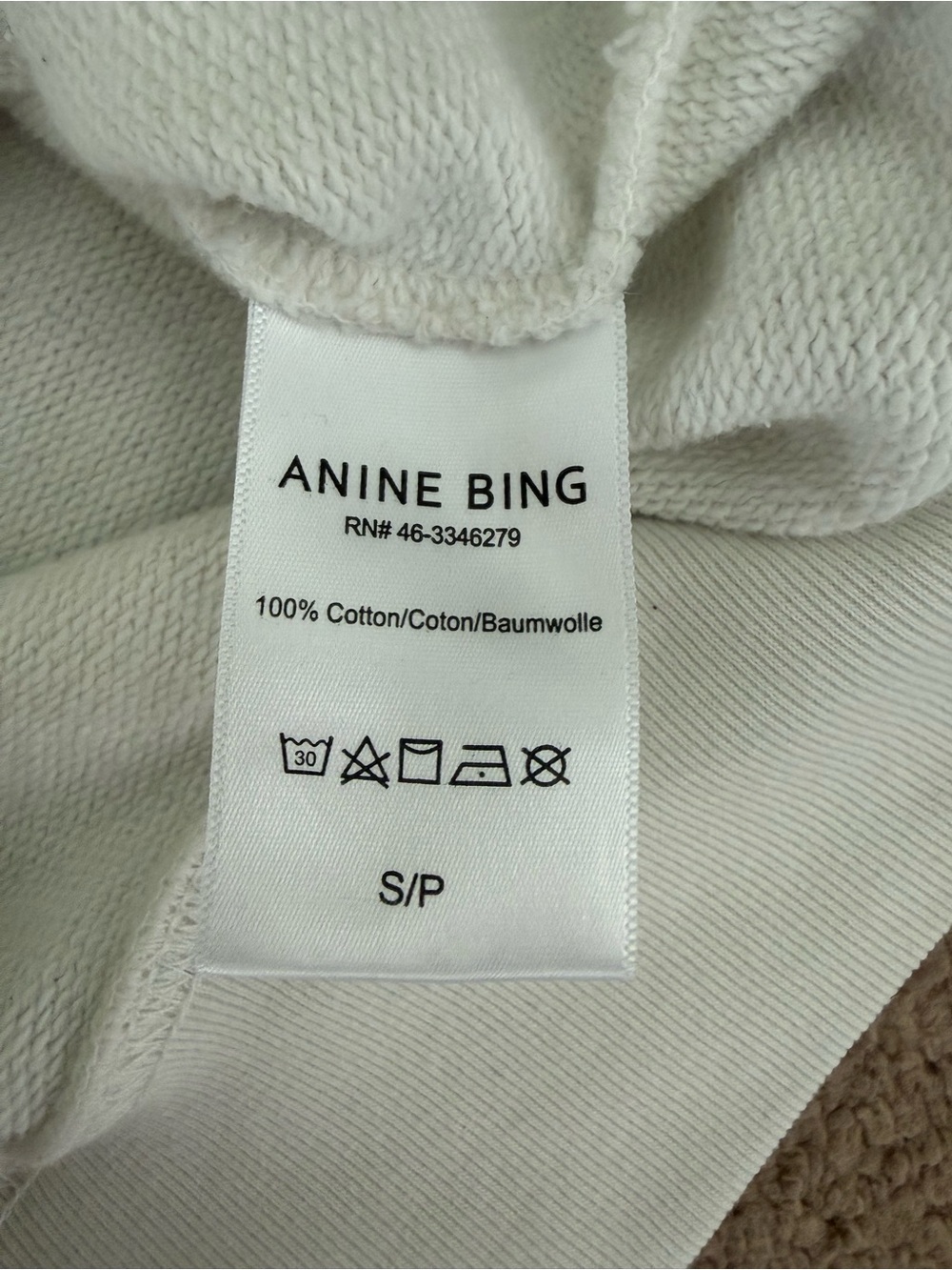 Anine Bing White Logo Crewneck Sweatshirt Size Small Vintage 100% Cotton - Picture 5 of 8